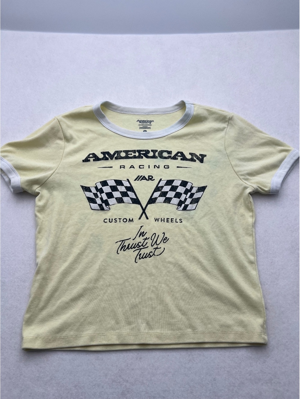 American Racing Hoonigan Ringer T Shirt Custom Wheels Racing  (SKU-0445)